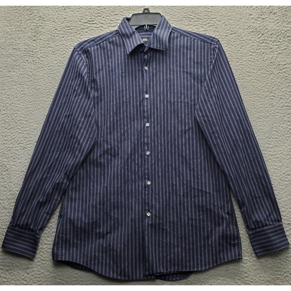 Hugo Boss Other - HUGO BOSS Dress Shirt Men 16 Multi Striped Formal Slim-Fit Long Sleeve Button-Up